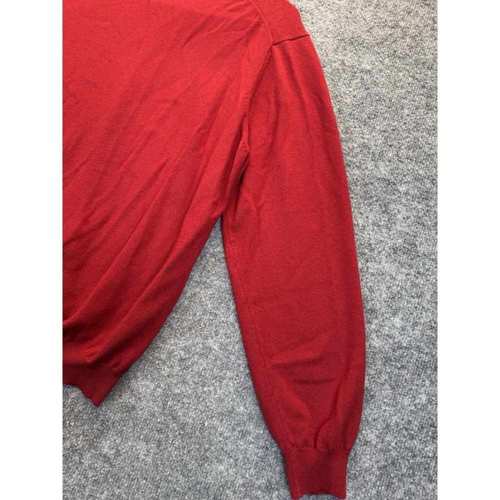 Brooks Brothers Men's Large V-Neck Merino Wool Sweater Red Hong Kong - Picture 6 of 11